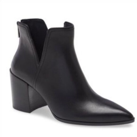 Steve Madden Darci black leather pointed toe ankle boots 10 - Picture 2 of 7